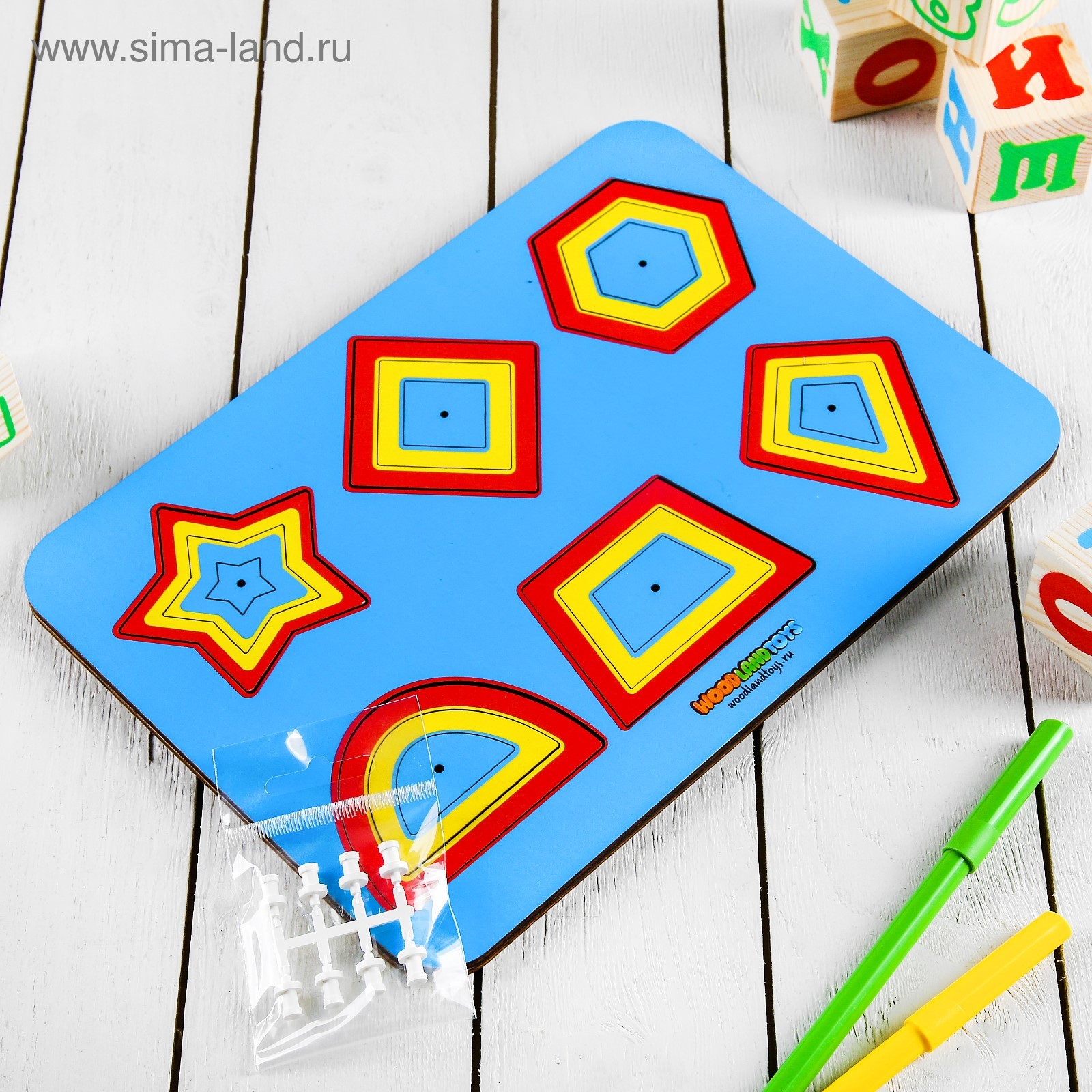 Игра Рамка-вкладыш WoodLand Toys М. Монтессори «Паутинка 2» дерев.