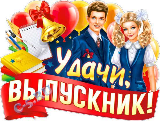 Плакат А2 "Удачи, выпускник!" вырубной