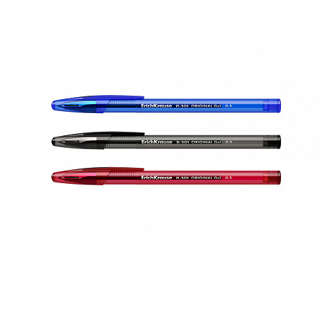 Ручки гелевые  3 цв. ЕК R-301 Original Gel Stick 0.5(син.чер.кр..)