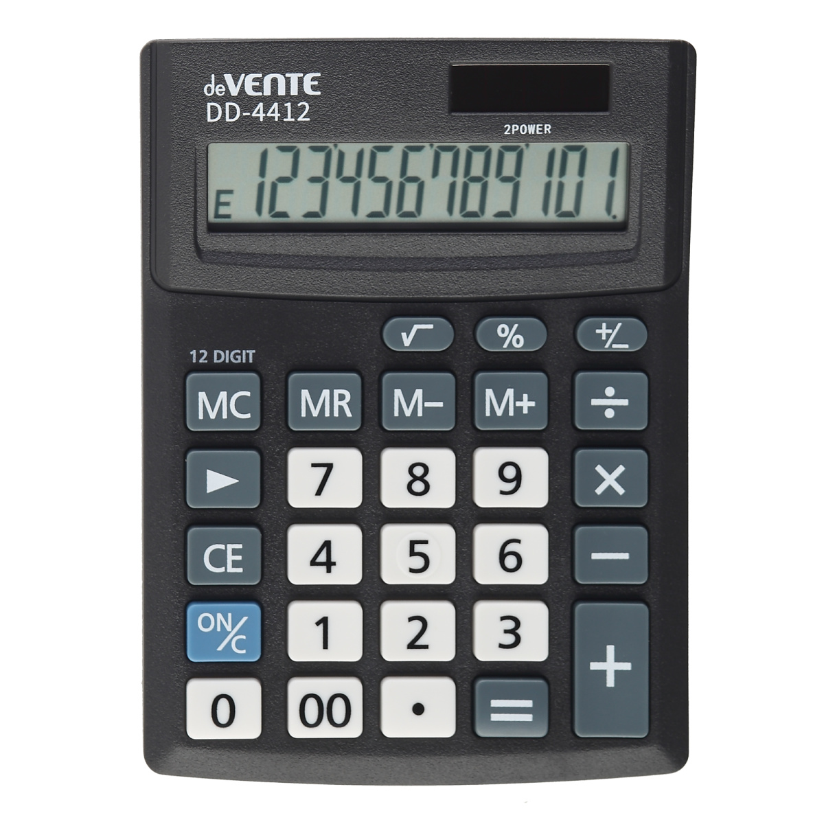 Калькулятор настольн. 12 разр.  deVENTE DD-4412, 137х102 мм, черный