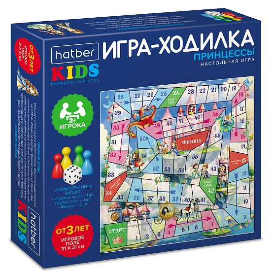 Игра наст. Хатбер Premium "Принцессы" ходилка А3, 3+