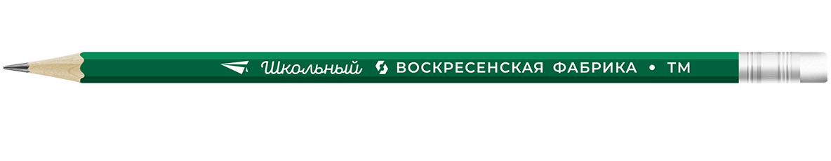 Карандаш пр. с ластиком,  шестигран., HB/ТМ ВКФ "Школьный" 
