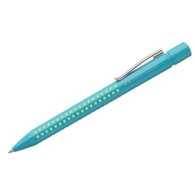 Ручка шарик. авт. Faber-Castell "Grip 2010" синяя, 1,0мм, кнопочн. механизм, трехгран.,бирюзовый корпус