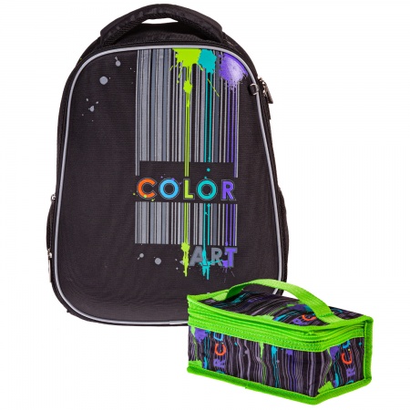 Рюкзак формованный мальч. Хатбер  ERGONOMIC light "Color art" 37*28*16 см. с термосумкой