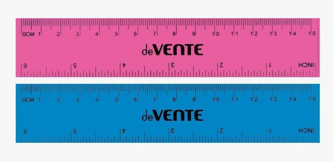 Линейка 16 см. пластик. deVENTE полупрозр., ассорти