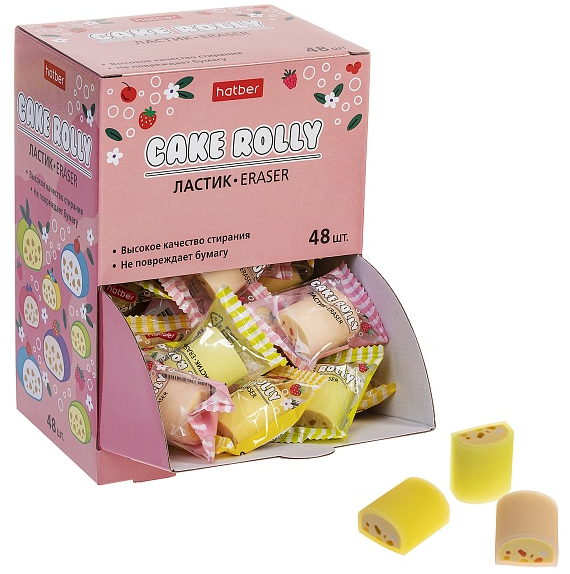 Ластик детский Хатбер "Cake Rolly" PVC, ассорти 