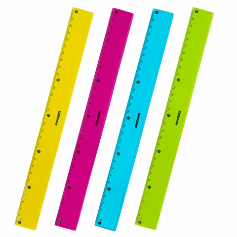 Линейка 30 см. пластик. Юнландия "Color", тонир., ассорти