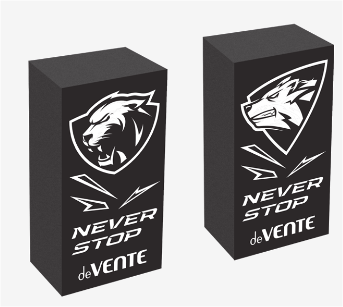 Ластик deVENTE "Never Stop" прямоуг., TPR, 50*28*7мм, черный с рис.
