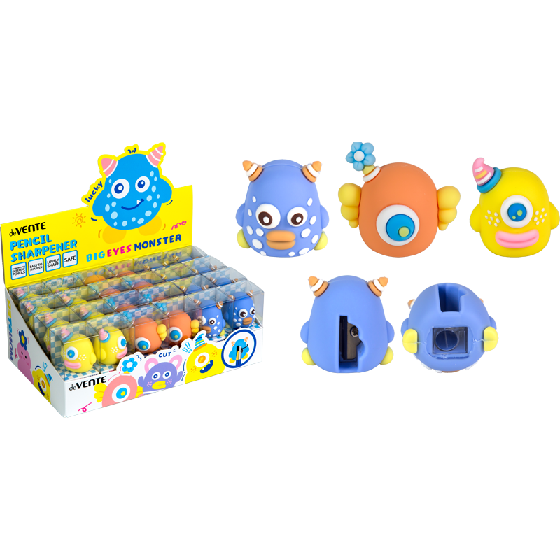 Точилка детская с контейнером  deVENTE "Big Eyes Monster" ассорти