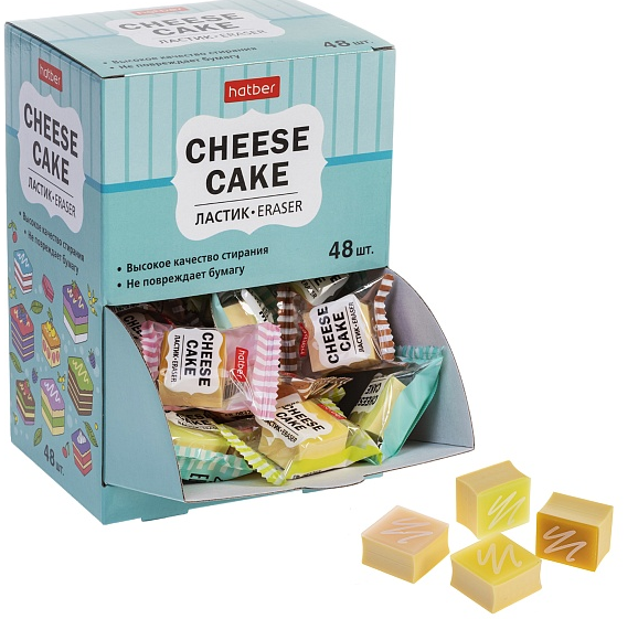 Ластик детский Хатбер "Cheese cake" PVC, ассорти 