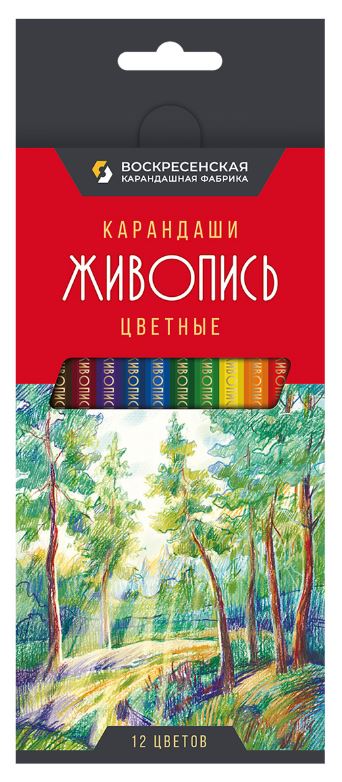 Карандаши 12 цв. ВКФ "Живопись" шестигр., заточ., к/к