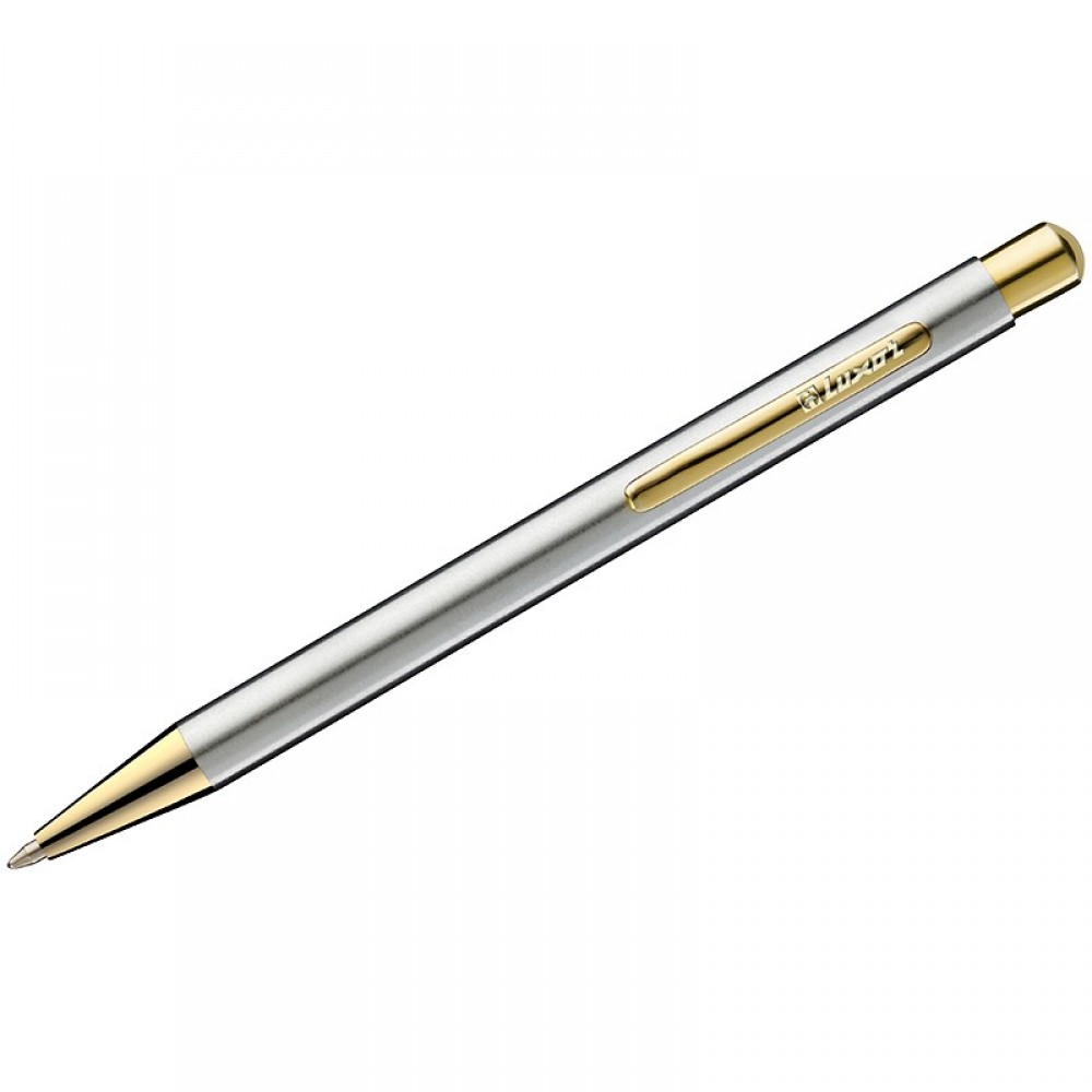 Ручка подар. шарик. авт. Luxor "Sterling" синяя, 1,0мм, кнопочн., корпус хром/золото