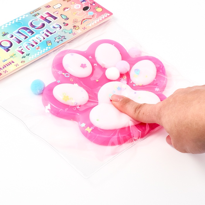 Игрушка Антистресс "Мялка. Кошачья лапка" блестки, цвета микс