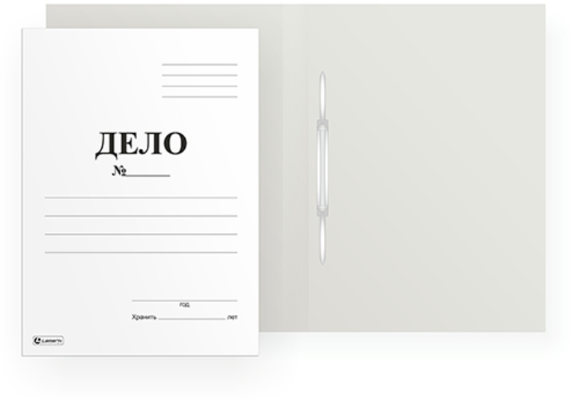 Папка-скоросшиватель белая мелов. 400 г/м2 Lamark "Дело" 300 л, к/м