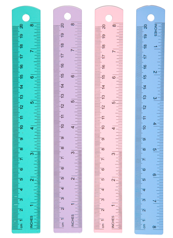 Линейка 20 см. металл. deVENTE "Pastel" аллюмин., двустор.шкала, ассорти, е/п