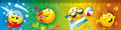Закладка-линейка уф-лак. "Смайлики" +таблица умножения