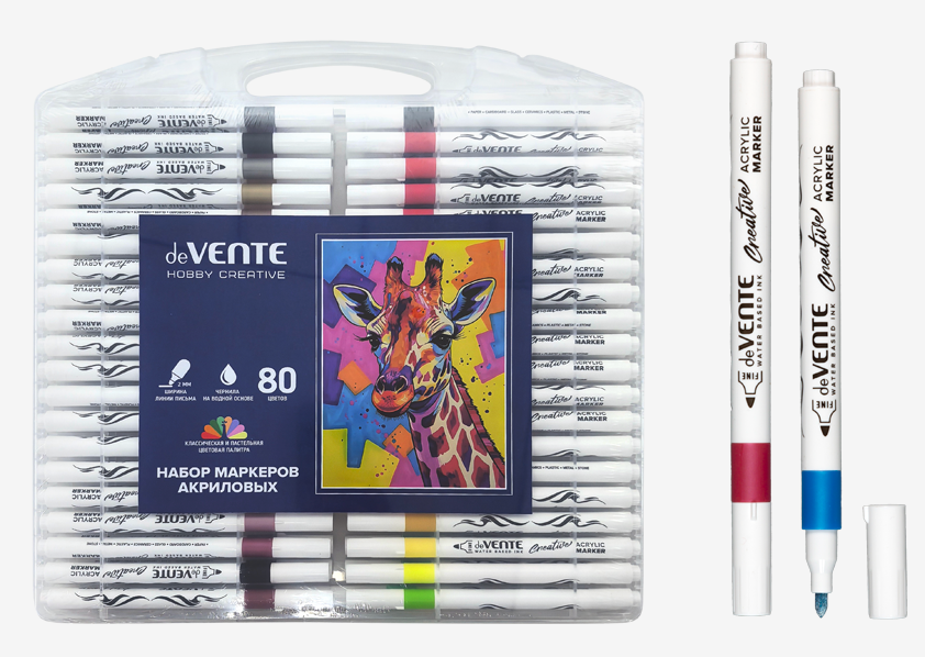 Маркеры 80 цв. акрил. deVENTE "HOBBY CREATIVE. Classic&Pastel"