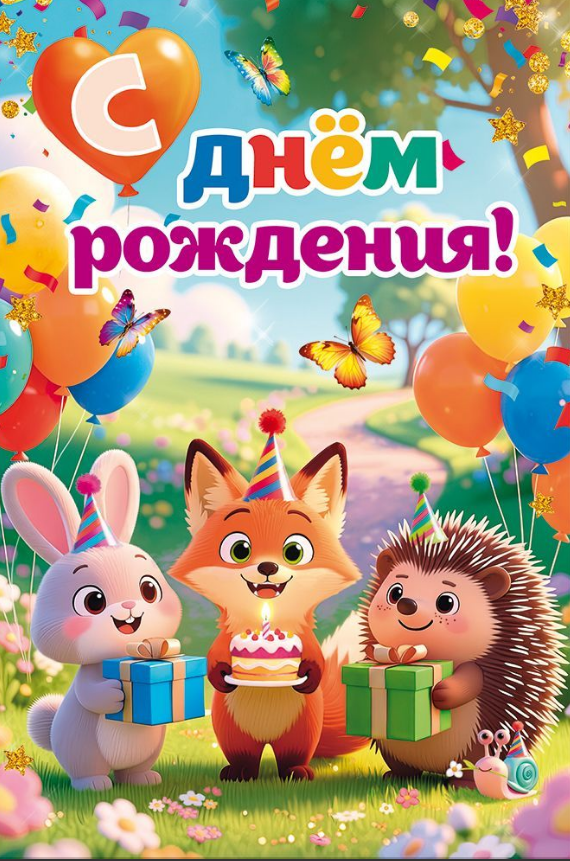 9.0001874 Открытка "С Днем рождения!" детск