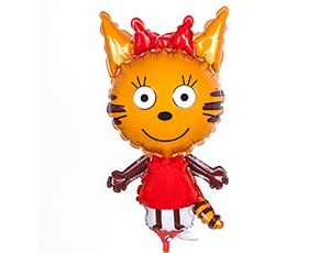Шар фольгированный 10" фигурный, с рисунком "Три кота. Карамелька" А30
