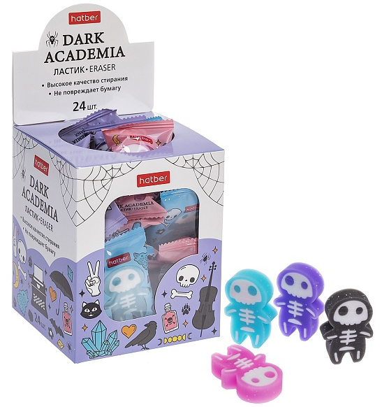 Ластик детский Хатбер "Dark Academia" PVC, ассорти 