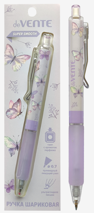 Ручка шарик. авт. deVENTE "Aroma Perfume. Dior True Me" синяя, 0,7 мм, ароматиз. грип, кнопочн. механизм, блистер