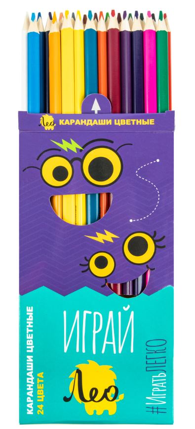 Карандаши 24 цв. Лео "Играй" трехгр., к/к