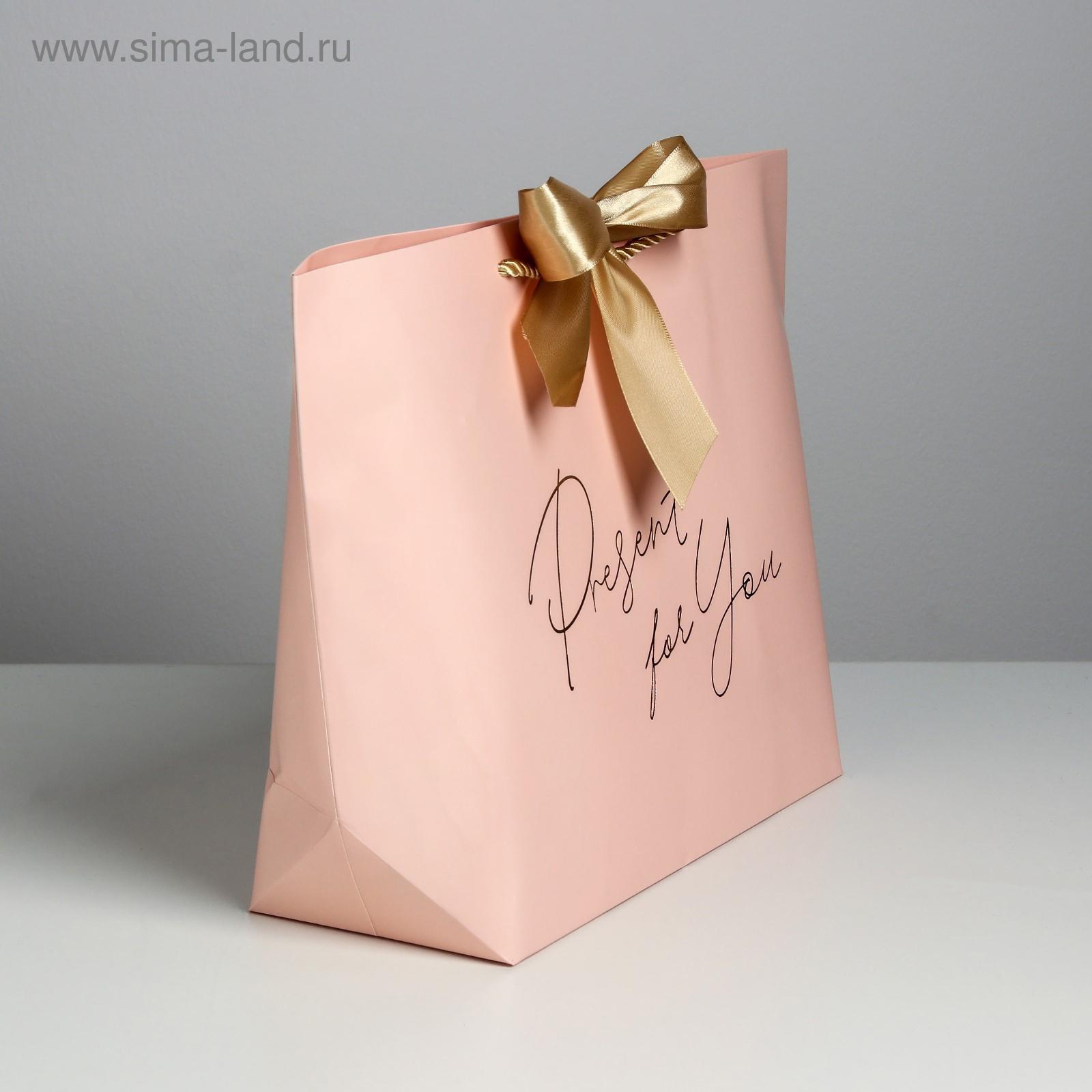 Пакет подарочный бумажный 42*28*12 «Present for you»