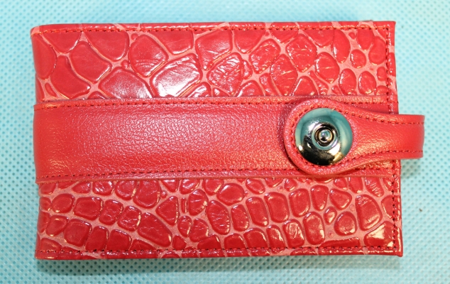 Визитница-кредитн. 1-рядн. на 36 карт Grand магн. замок, гориз. кож кайман корал. с отделк 112х70х20