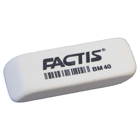 Ластик Factis "BM 40" прямоуг., скош. края, 52*20*7мм, белый