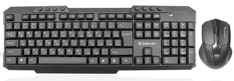 Набор беспроводной Defender Jakarta C-805, клавиатура, мышь 3 кнопка+1 колесо-кнопка, черный
