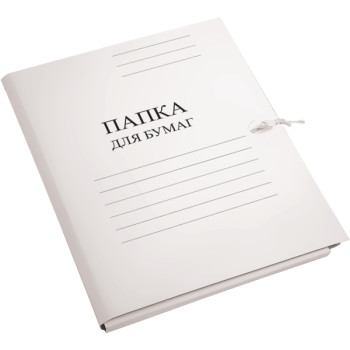 Папка для бумаг с завязками 400 г/м2 Attomex бел.