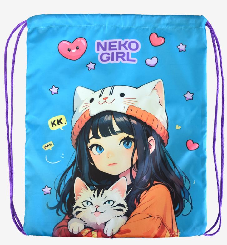 Сумка  для школьной обуви Attomex "NekoGirl" 35х43см
