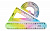 Набор линеек 3 предм. deVente "Rainbow Flex" (треуг. 12 см., линейка 20 см., трансп) полупрозр. радужн.