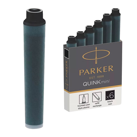 Стержень-капсула коротк. PARKER "Cartridge Quink Mini" чёрный для перьевой ручки