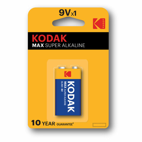 Батарейки (крона) KODAK Max Super Alkaline, 9В, блистер