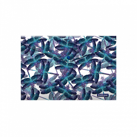 Папка с кнопкой с рис. А4  0,16 мм ErichKrause "Neon Dragonflies"