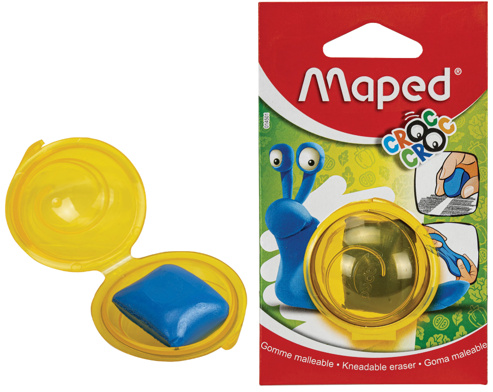 Ластик-клячка Maped "Croc Croc Улитка" 20*20*15мм, мягкий, голубой