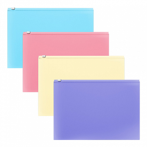 Папка с замком молния B5 0,18 мм ErichKrause Fizzy Pastel ассорти