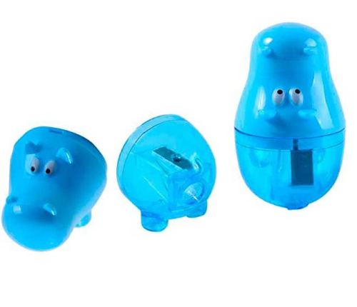 Точилка детская с контейнером  Mazari "HIPPO" ассорти