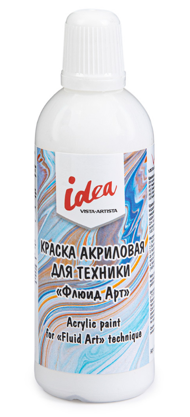 Краска акрил. 80мл. Vista-Artista idea для техники "Флюид Арт" 18 Белый/White