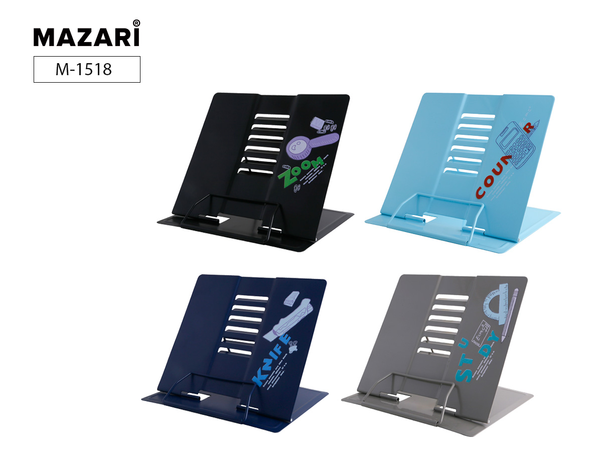 Подставка для книг Mazari "School" металл., 21*27см, ассорти