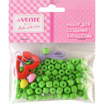 Набор д/детск.творч. deVente зеленые бусины 97 шт.