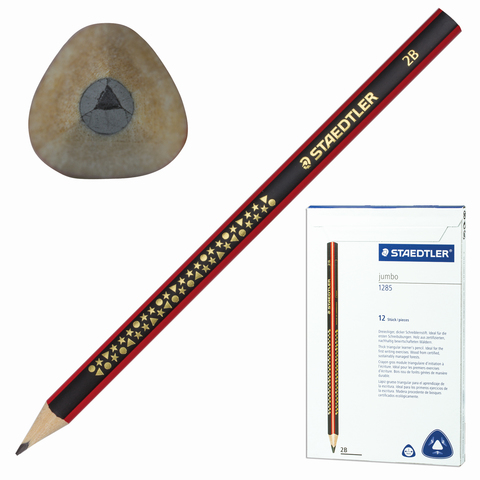 Карандаш пр. STAEDTLER, 1 шт., "Graphite stick", 2В утолщенный, грифель 3 мм,  трехгран. к/к, 897102B005KK