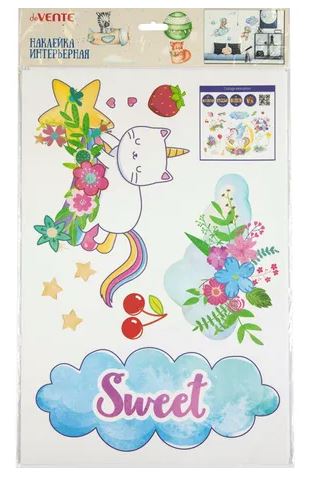 Наклейки декор. deVente д/оформ. интерьера  "Unicorn" 60х90 см, ПВХ, блист.