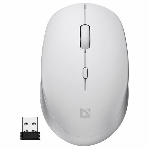 Мышь беспроводная оптическая Defender Auris MB-027, USB, 3 кнопки+колесо-кнопка, белая