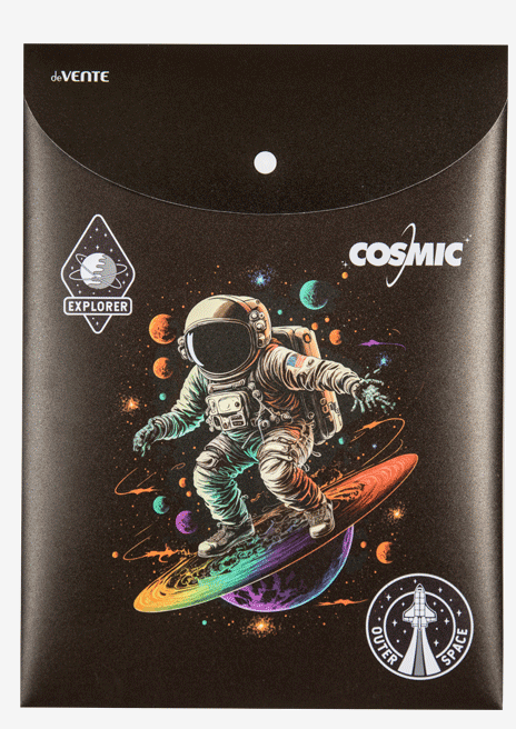 Папка с кнопкой с рис. А4  0,30 мм deVENTE "Cosmic" непрозр., вертик.