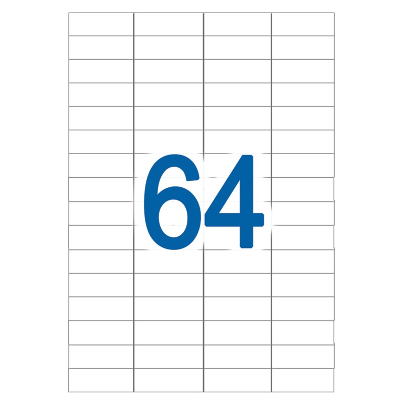 Бумага самоклеющ. А4 белая 64 шт./л. Index (48,5х16,9мм)