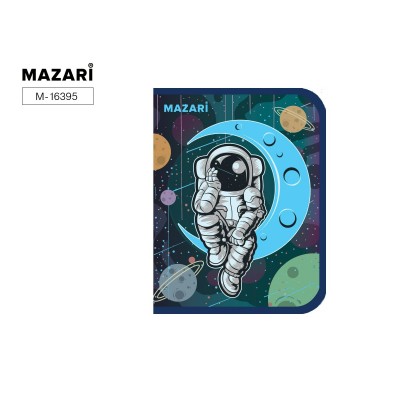 Папка для тетр. А5 на молнии круг. MAZARI "ASTRONAUT" пластик