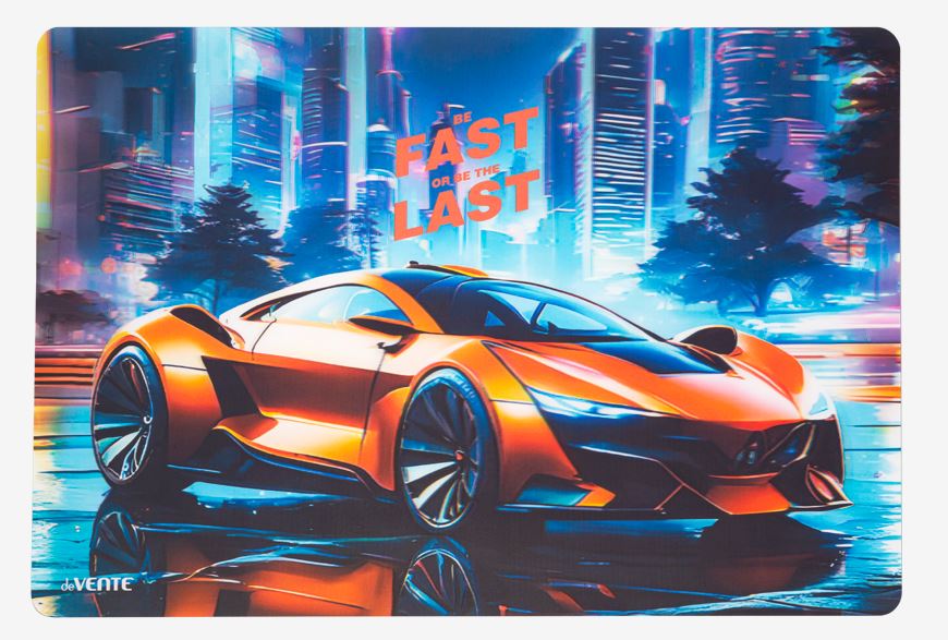 Коврик на стол 43*29 deVENTE "Fast Or Last" 3D, пластик 500 мкм