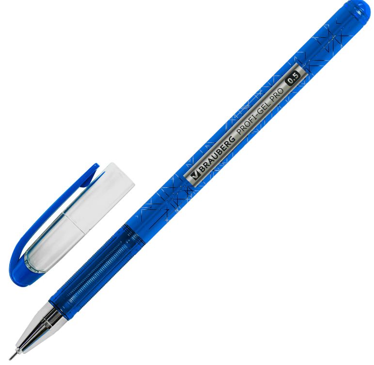 Ручка гелевая  игольч. Brauberg "Profi-Gel PRO" синяя, 0,5 мм, линия 0,4 мм, тонир.корпус